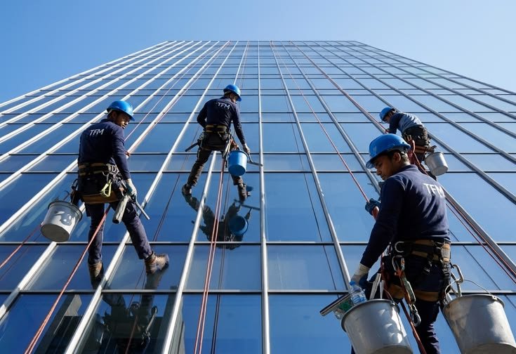 Glass Facade Cleaning Services in Jaipur by Shree Shyam Housekeeping Services